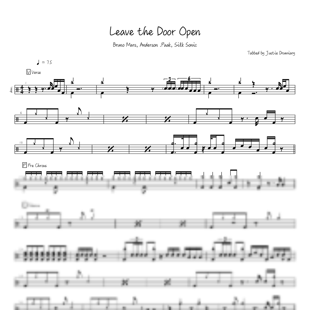 The first page of Leave the Door Open