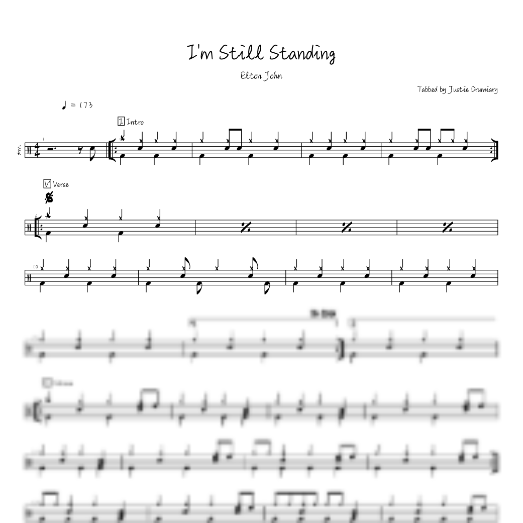 The first page of I'm Still Standing